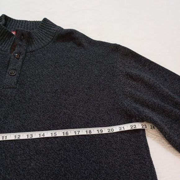 Chaps Men's Gray 100% Cotton 1/4 Button Sweater Size Extra Large - Picture 14 of 16